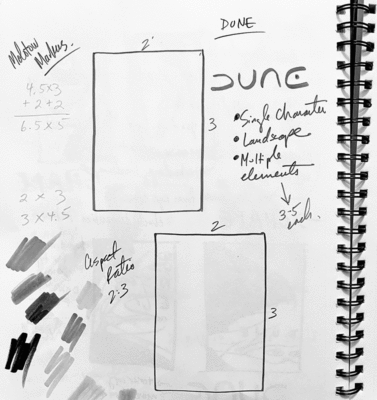 banner thumbnail sketches art director dune