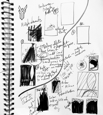 banner thumbnail sketches art director dune