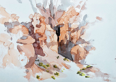 Landscape Watercolor Painting: Goblin Valley