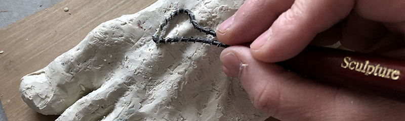 Foot Sculpture in Plastilene, banner