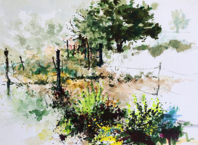 Landscape Watercolor Painting in Widstoe & Mt Pleasant, Clara Lieu