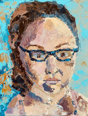 Self-Portrait Palette Knife Painting