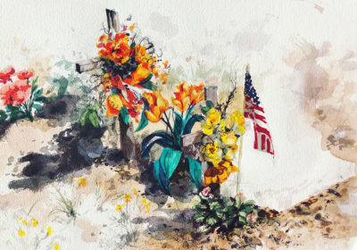 Watercolor & Marker Drawing: Widstoe Cemetery, Clara Lieu