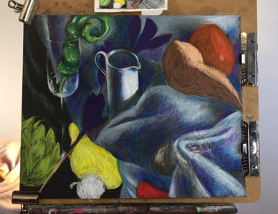 Still Life Drawing in Crayon