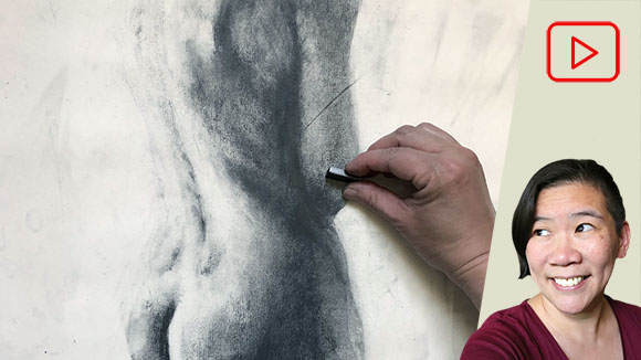 YT thumbnail Female Torso in Pencil and Graphite Powder