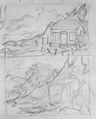 Landscapes Track: Self-Portrait as Space, thumbnail sketches