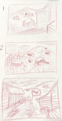 Landscapes Track: Repeated Objects, Atmospheric Perspective, thumbnail sketches