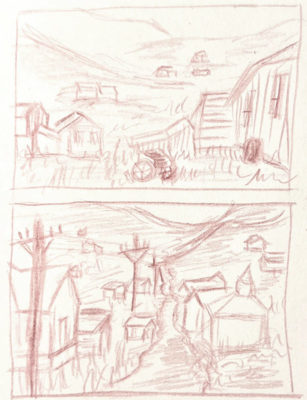 Landscapes Track: Repeated Objects, Atmospheric Perspective, thumbnail sketches