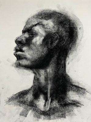 Charcoal Portrait Profile Drawing