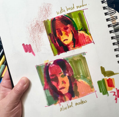 Portrait Track: Expressive Color Thumbnail Sketches in Marker