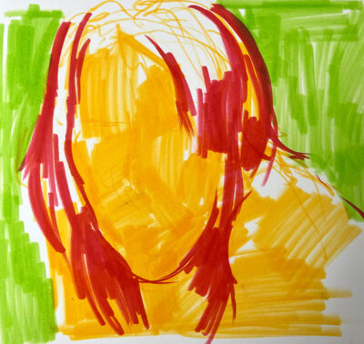 Portrait Track: Expressive Color Marker Drawing