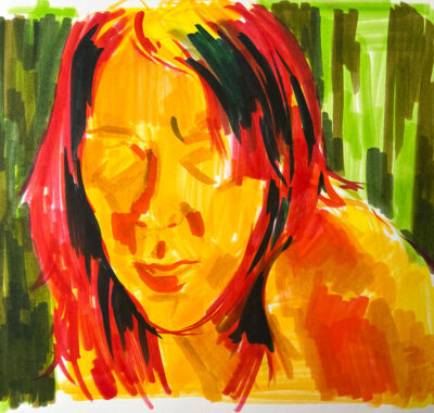 Portrait Track: Expressive Color Marker Drawing