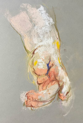 Soft Pastel Drawing of Baby Hands, Clara Lieu