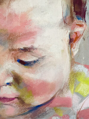 soft pastel child portrait drawing banner