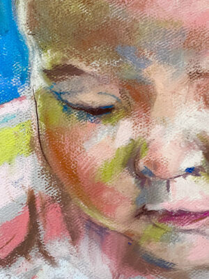 soft pastel child portrait drawing banner