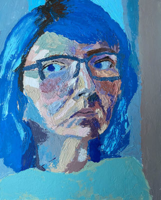 Self-Portrait Palette Knife Painting