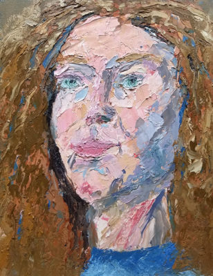 Self-Portrait Palette Knife Painting