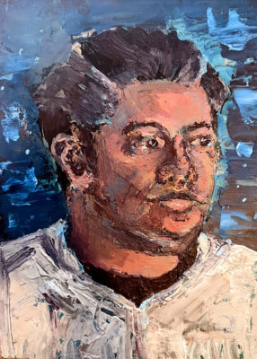 Self-Portrait Palette Knife Painting