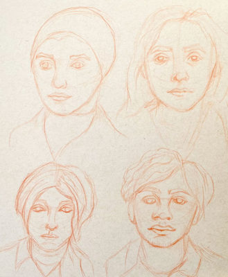 Portrait Track: Portrait Gesture Drawings in Line