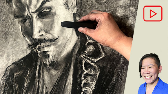 Portrait Drawing in Charcoal: Ricky Rojas