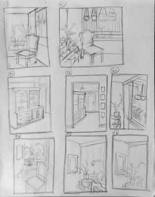 Landscapes Track: Personality of a Room, thumbnail sketches